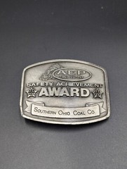 AEP Fuel Supply Safety Achievement Award Belt Buckle Southern Ohio Coal Co.
