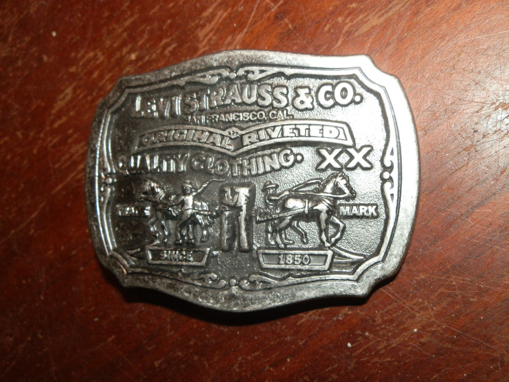 Vintage Levi Strauss & Co. Two Horse Brand Limited Edition Belt Buckle Logo