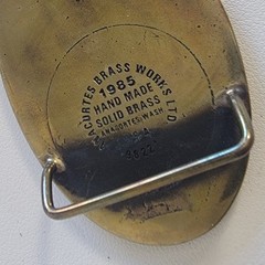 Contel Safety Award Belt Buckle 1984 Anacortes Brass Works Solid Brass