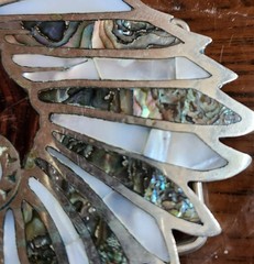 Belt Buckle Metal Abalone Inlay Indian Chief Head Native American