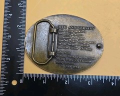 Vintage Brass Belt Buckle « Running Strong For American Indian Youth » Horse