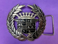 Cadillac Crown Logo Emblem Olive Branches and Flag 90&rsquo;s 187 Inc Belt Buckle
