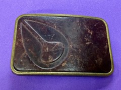 Nixon Logo Embossed on Leather Vintage Advertisement Promotional Belt Buckle
