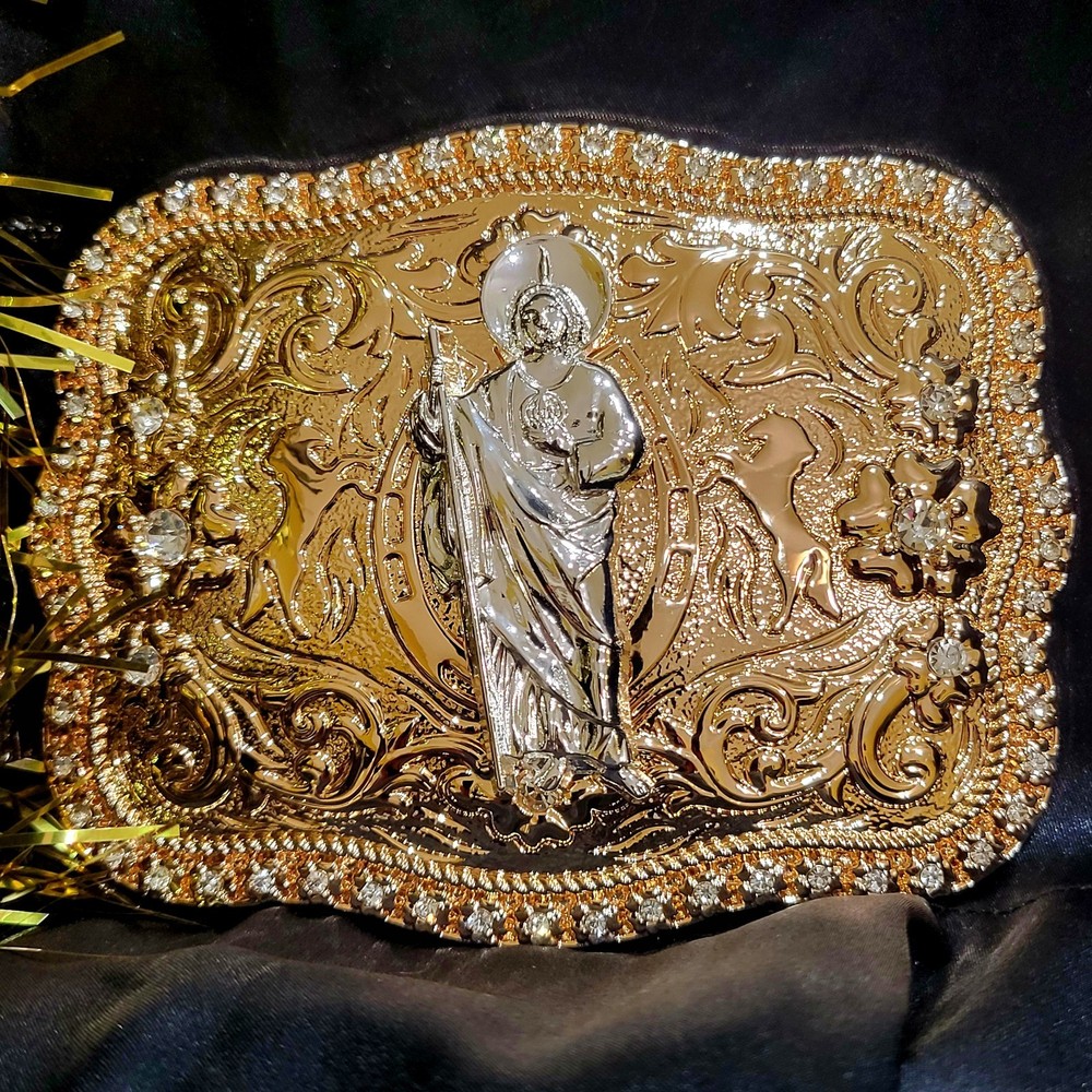 Saint jude San Judas Western belt Buckle Rose Gold Silver Heavy Zinc Alloy
