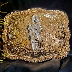 Saint jude San Judas Western belt Buckle Rose Gold Silver Heavy Zinc Alloy