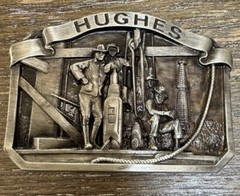 Hughes And Totco Vintage Oil Field Drilling Belt Buckles *MINT CONDITION*
