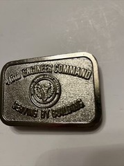 416 Engineer Command Serving Building Army Reserve USA Vintage Belt Buckle