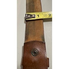 John M. Browning Brown Leather Belt Textured Grip Metal Buckle Sz36 Biker Tough