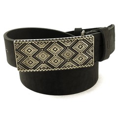 German silver buckle Krayka, Ukrainian ornamental buckle, woven belt embroidery