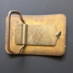 Nautical Sailboat Belt Buckle Gold Tone Metal Rectangular Graphic Print 1.5in