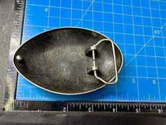 American Football Sports Textured Ball Cutout Silver Color Figural Belt Buckle