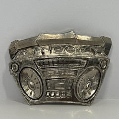 VTG Silver Star Boombox Metal Belt Buckle Original Olander USA 2004 Streetwear
