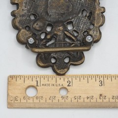Brass Color Red Rhinestone Belt Buckle