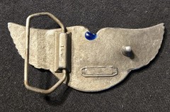 Men&rsquo;s Western Eagle Wing Belt Buckle Silver Tone Blue Enamel Fits 1.75in