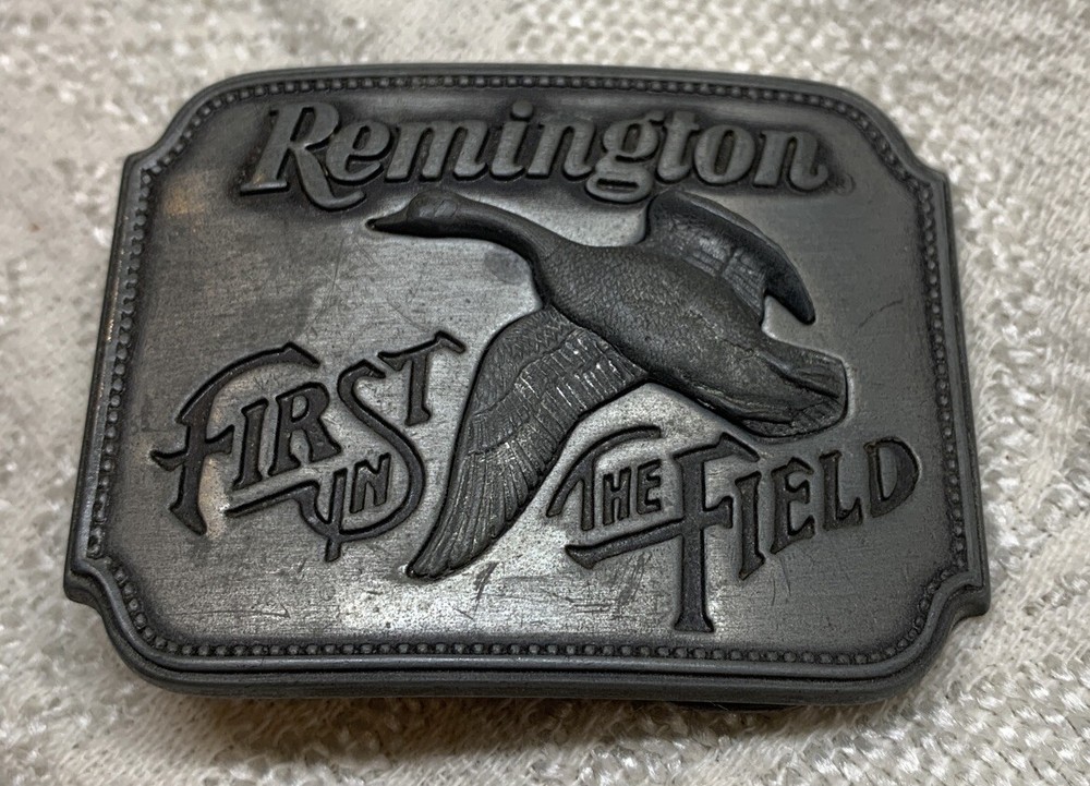 Remington Arms Co First in the Field Canadian Goose 1980 Belt Buckle Vintage