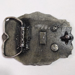 Belt Buckle Winchester Western Pewter Silver Tone Vintage 3.5&Prime; x 2.75&Prime;