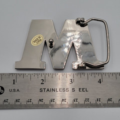 W Initial Brushed Chrome Belt Buckle 2 3/4&Prime; » x 2&Prime; Up To 1 1/4&Prime; Belt