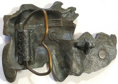 Vintage Belt Buckle 1970&rsquo;s Western Wear History Theme 1979 Bergamont Brass Works
