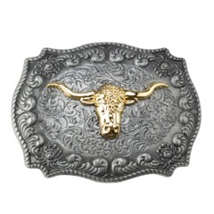Big Bull Head Belt Buckle Silver Gold Western Cowboy Jeans Accessories Buckles