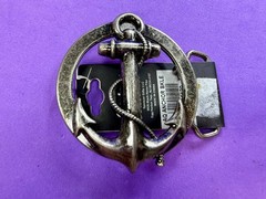 Round Openwork Anchor with Wrapped Rope Nautical Theme Body Rage Belt Buckle