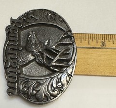 Vintage Bergamot Made in USA Remington Deer Head Belt Buckle