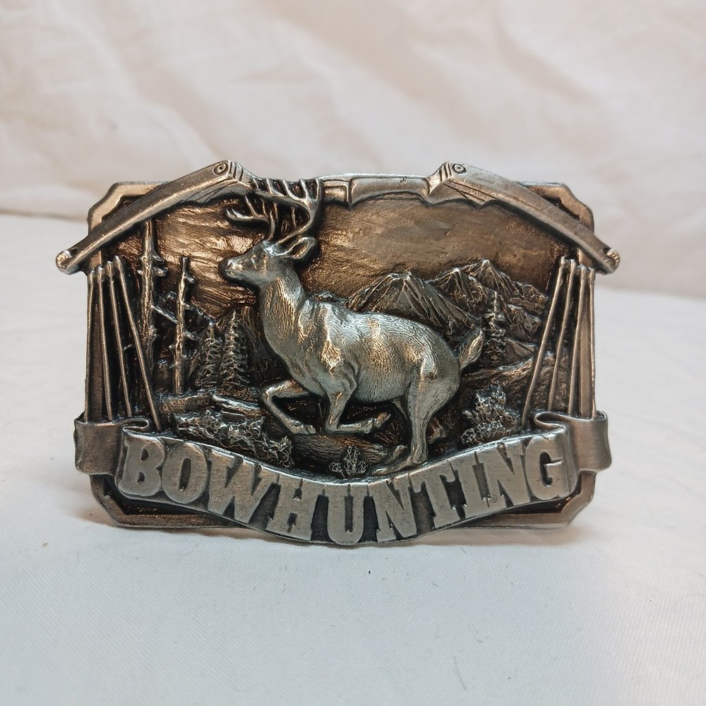 1983 Bow Hunting Bergamot Brass Works Siskiyou Whitetail Belt Buckle