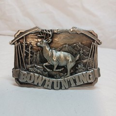 1983 Bow Hunting Bergamot Brass Works Siskiyou Whitetail Belt Buckle