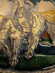 Vintage 1981 Great American Buckle Co Cowboy Horse Western Belt Buckle USA