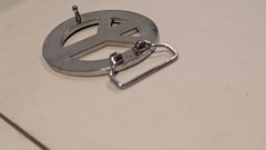 Vintage Style Black & Silver Peace Sign Belt Buckle Hippie Punk Emo Y2K