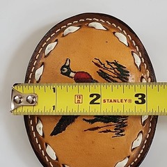 Vtg. Leather Belt Buckle with Mallard Duck [39]