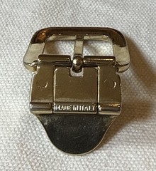 Unisex Gold Tone Belt Buckle Made In Italy With Leather Clip
