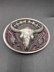 C&J Inc Western Style Bull Skull Design Belt Buckle