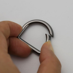 2Pcs D Buckle Semicircle Spring Snap Clip Trigger Spring Keyring Buckle for Bags