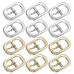 12Pcs 0.5&Prime; Single Prong Metal Roller Pin Belt Buckles Silver/Light Gold