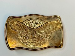 Patriotic Majestic American Eagle Flying Over Usa Mountains Vintage Belt Buckle
