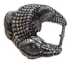 AB STEEL BY AL BERES 1&Prime; ALLIGATOR 3 PIECE BUCKLE SET ONLY #ST118 « BUCKLES ONLY! »