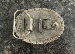 VINTAGE 1982 V TWIN MOTOR HARLEY INDIAN MOTORCYCLE CHOPPER BELT BUCKLE