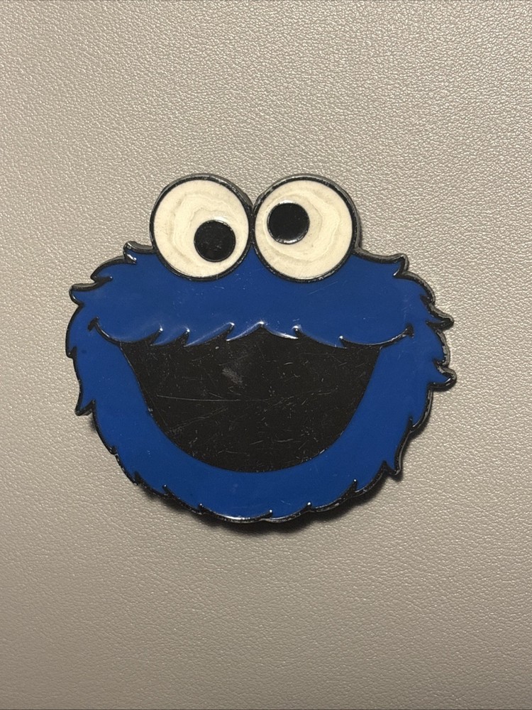 Sesame Street Cookie Monster Enamel Metal Belt Buckle – Blue Face Character