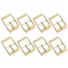 8Pcs 1&Prime; Single Prong Belt Buckle Square Center Bar Buckles Light Gold