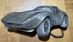 Vintage 1979 Corvette Pewter Belt Buckle by Indiana Metal Craft M93 USA