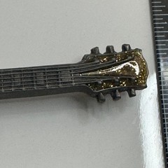 Bergamot Brass Works 1987 Guitar Belt Buckle Gold Glitter Made in USA