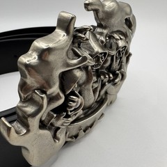 Spooky Woods Grim Reaper Flame Belt Black Silver Gothic Streetwear Sold Out