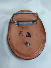 Vintage Nocona Leather Belt Buckle Pointer Hunting Dog Brown