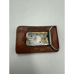 Vintage Handmade Wood Belt Buckle Rectangular Rustic Western Brown Boho