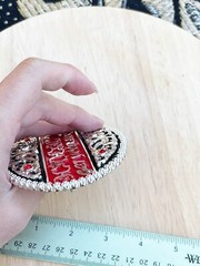 Western Buckle Silver Black Red Cowboy 4×3 for 2 » Hooey Buckle Hebilla Vaquero