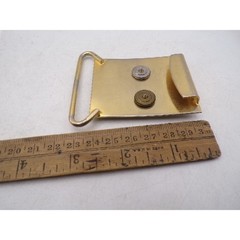 Vintage Military Crest Belt Buckle Silver Gold Tone Crown Crossed Rifles 3.25in