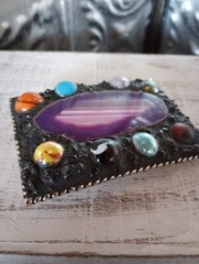 Agate Rock Marble Accent Futuristic Art Aesthetic Contemporary Belt Buckle Y2K