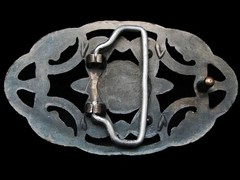 LH07126 REALLY NICE **LEAVES DESIGN w/ CRYSTAL DECOR** FASHION BELT BUCKLE