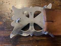 Navajo James Reid Style Sterling silver turquoise￼ Buckle￼ 33-35-1.5”🐂✅