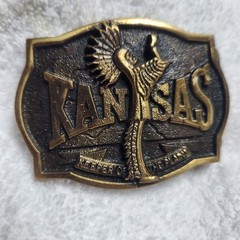 Kansas Keeper of the Plains Belt Buckle Bergamot Brass Works BB-0067 Vintage